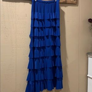 Super cute royal blue ruffled skirt!